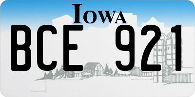 IA license plate BCE921