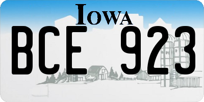 IA license plate BCE923