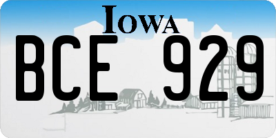 IA license plate BCE929