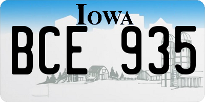IA license plate BCE935