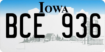 IA license plate BCE936