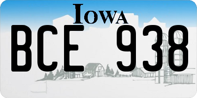 IA license plate BCE938