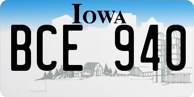IA license plate BCE940