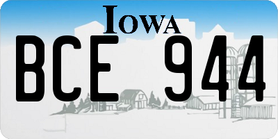 IA license plate BCE944