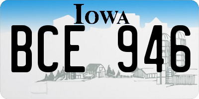 IA license plate BCE946