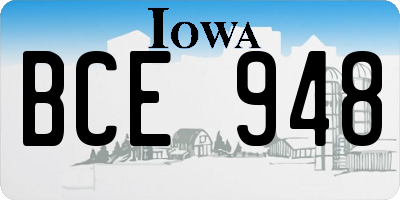 IA license plate BCE948