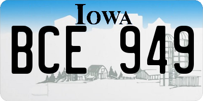 IA license plate BCE949