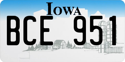 IA license plate BCE951