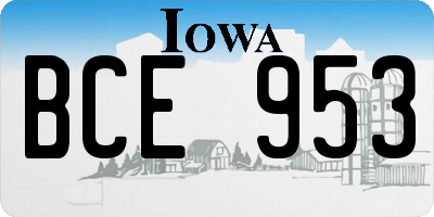 IA license plate BCE953