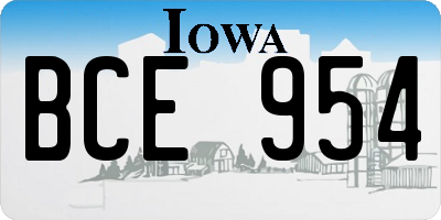IA license plate BCE954
