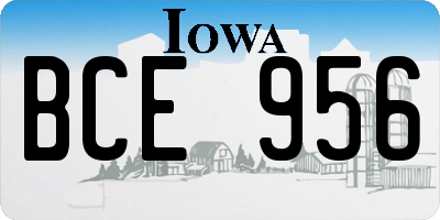 IA license plate BCE956