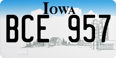 IA license plate BCE957