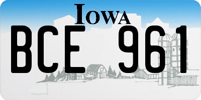 IA license plate BCE961