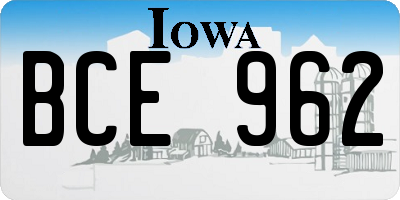 IA license plate BCE962