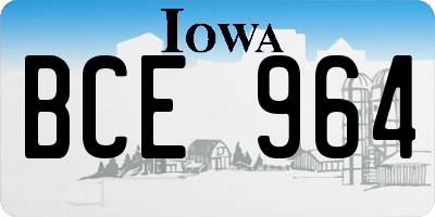 IA license plate BCE964