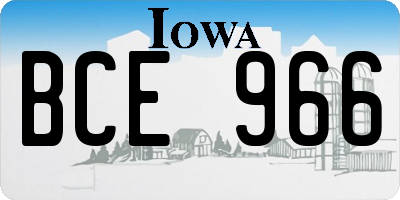 IA license plate BCE966