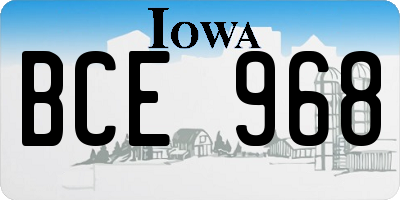 IA license plate BCE968