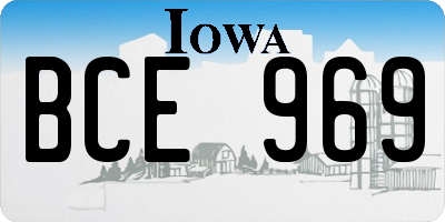 IA license plate BCE969