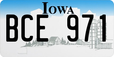 IA license plate BCE971