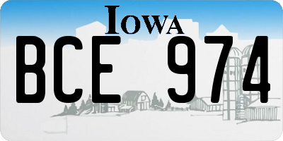 IA license plate BCE974