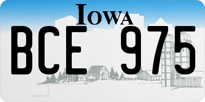 IA license plate BCE975