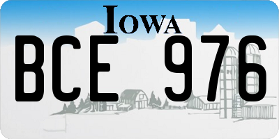 IA license plate BCE976