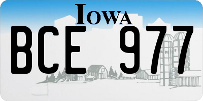 IA license plate BCE977