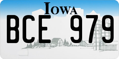 IA license plate BCE979