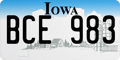 IA license plate BCE983