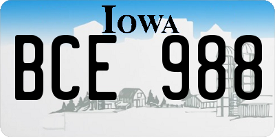 IA license plate BCE988