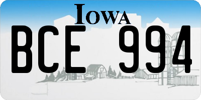 IA license plate BCE994