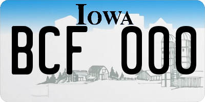 IA license plate BCF000