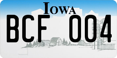 IA license plate BCF004