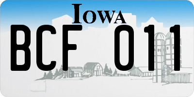 IA license plate BCF011