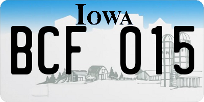 IA license plate BCF015