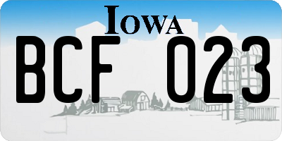 IA license plate BCF023
