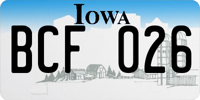IA license plate BCF026