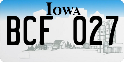IA license plate BCF027