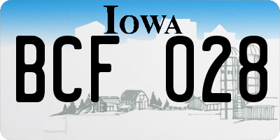 IA license plate BCF028