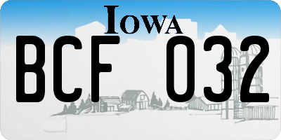 IA license plate BCF032
