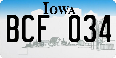 IA license plate BCF034