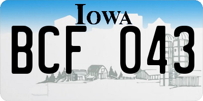 IA license plate BCF043