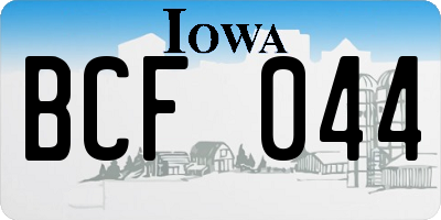 IA license plate BCF044