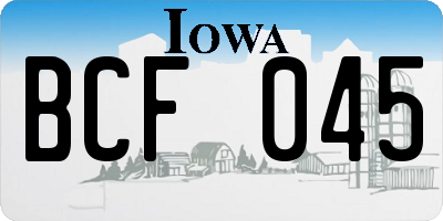 IA license plate BCF045
