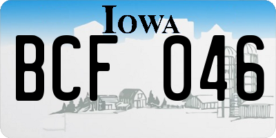 IA license plate BCF046
