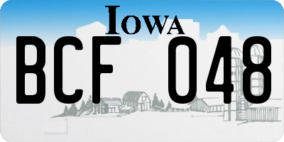 IA license plate BCF048