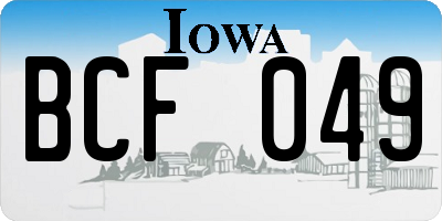 IA license plate BCF049