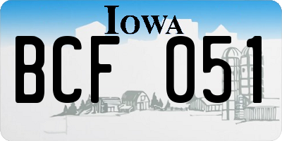 IA license plate BCF051