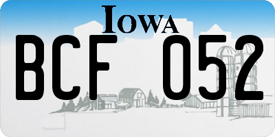 IA license plate BCF052
