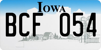 IA license plate BCF054